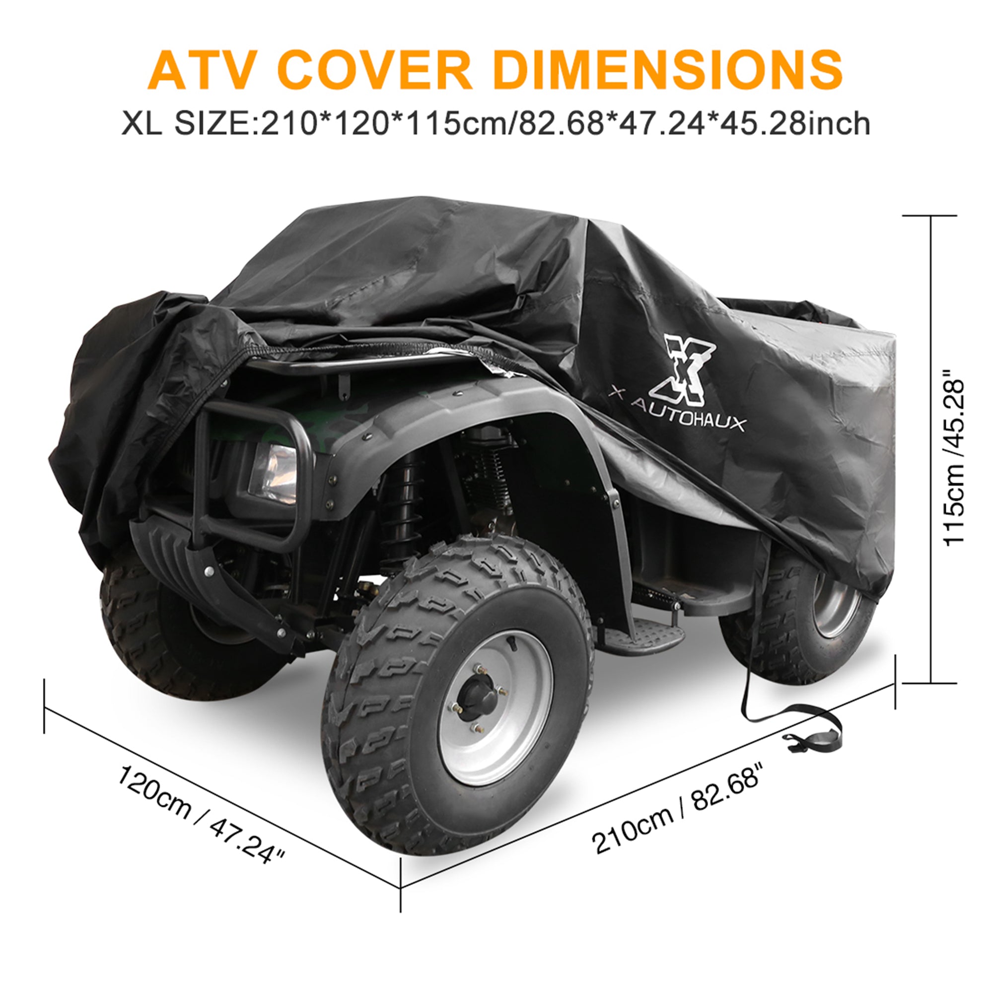 4pcs Black XL Size Quad ATV Cover Waterproof for Polaris