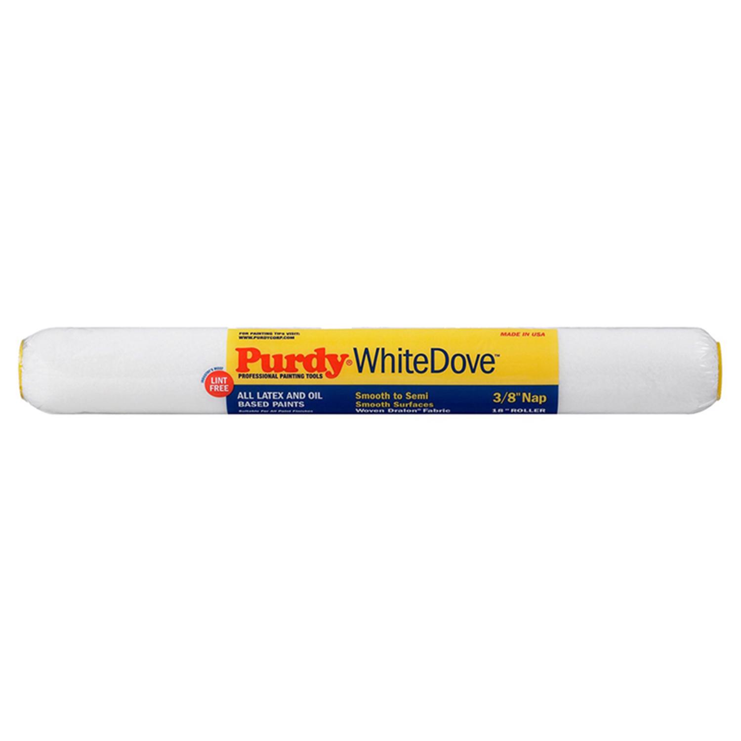 Purdy White Dove Woven Dralon Fabric 18 in. W X 3/8 in. Paint Roller Cover 1 pk