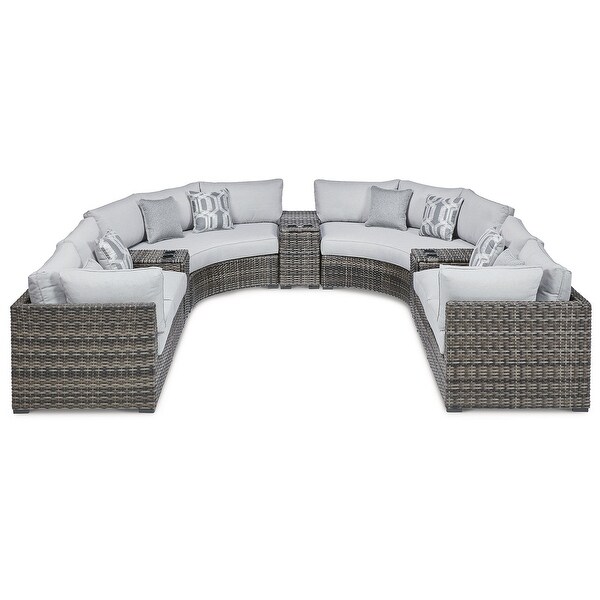 Signature Design by Ashley Harbor Court Gray 9Piece Outdoor Sectional