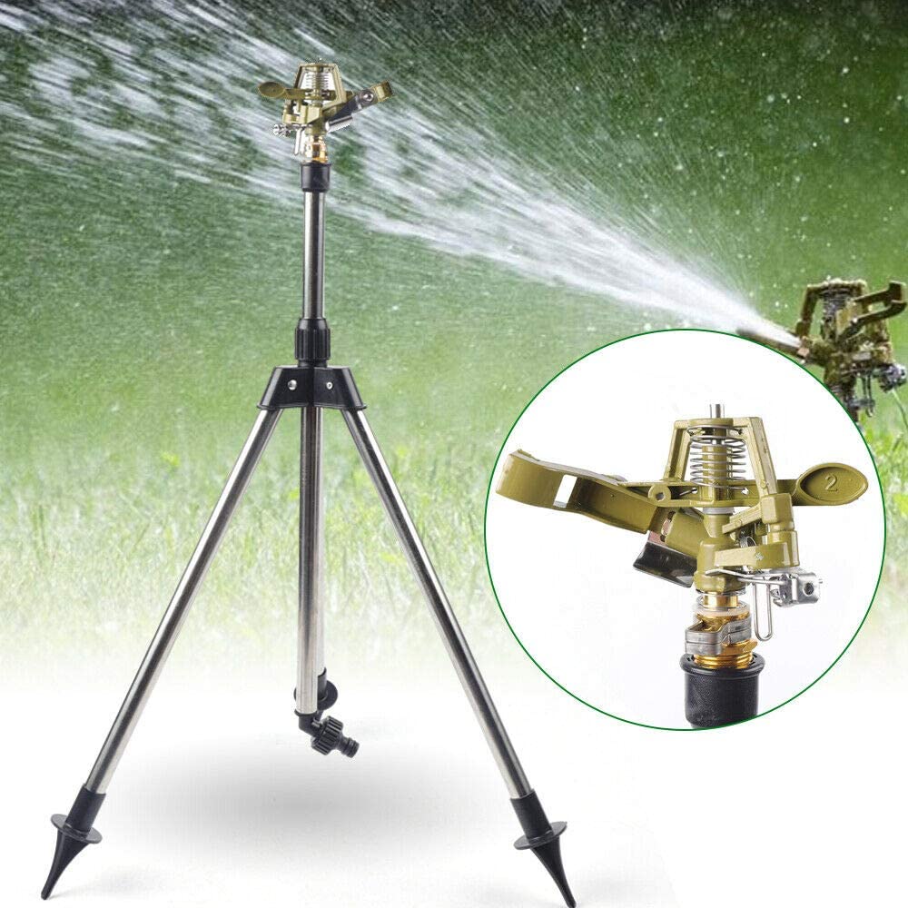 ANQIDI Farm Sprinkler Bracket Agriculture Irrigation Tripod Adjustable Triangular Stand 360° Rotating Lawn Garden Watering System