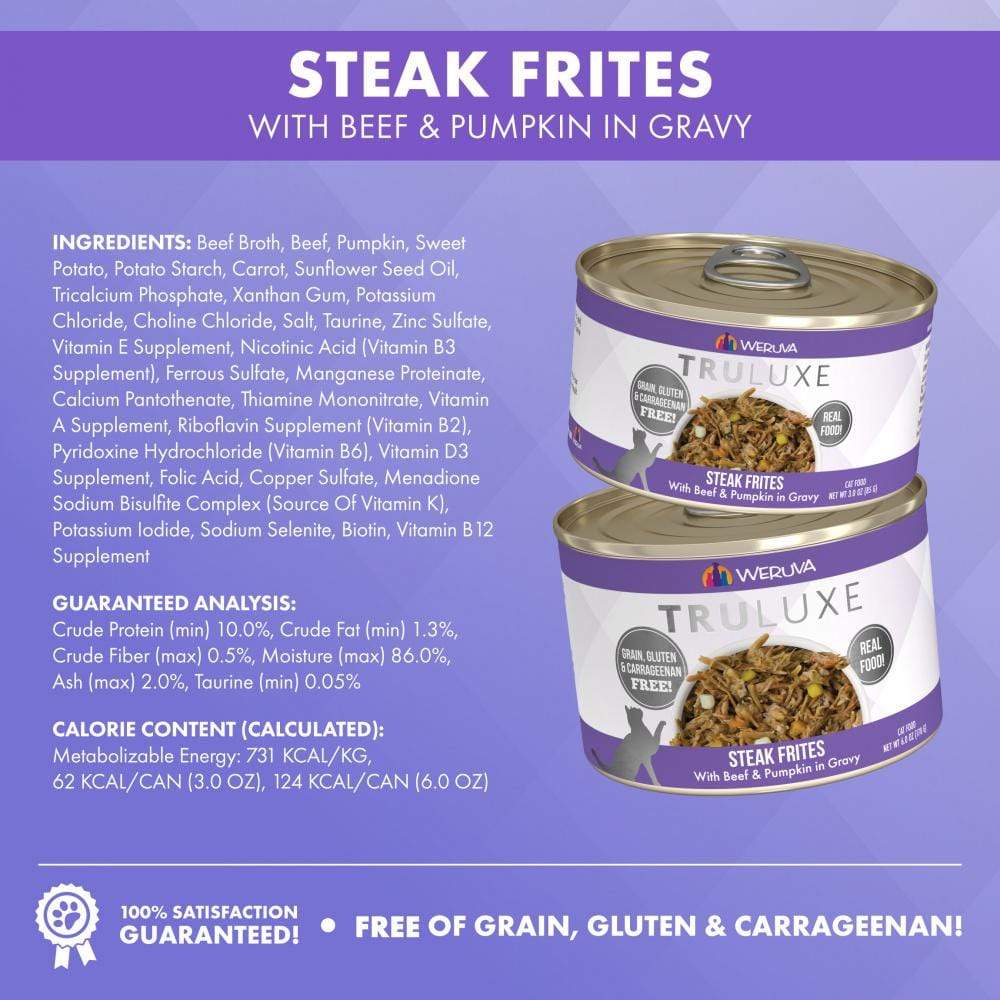 Weruva TRULUXE Steak Frites with Beef and Pumpkin in Gravy Canned Cat Fo