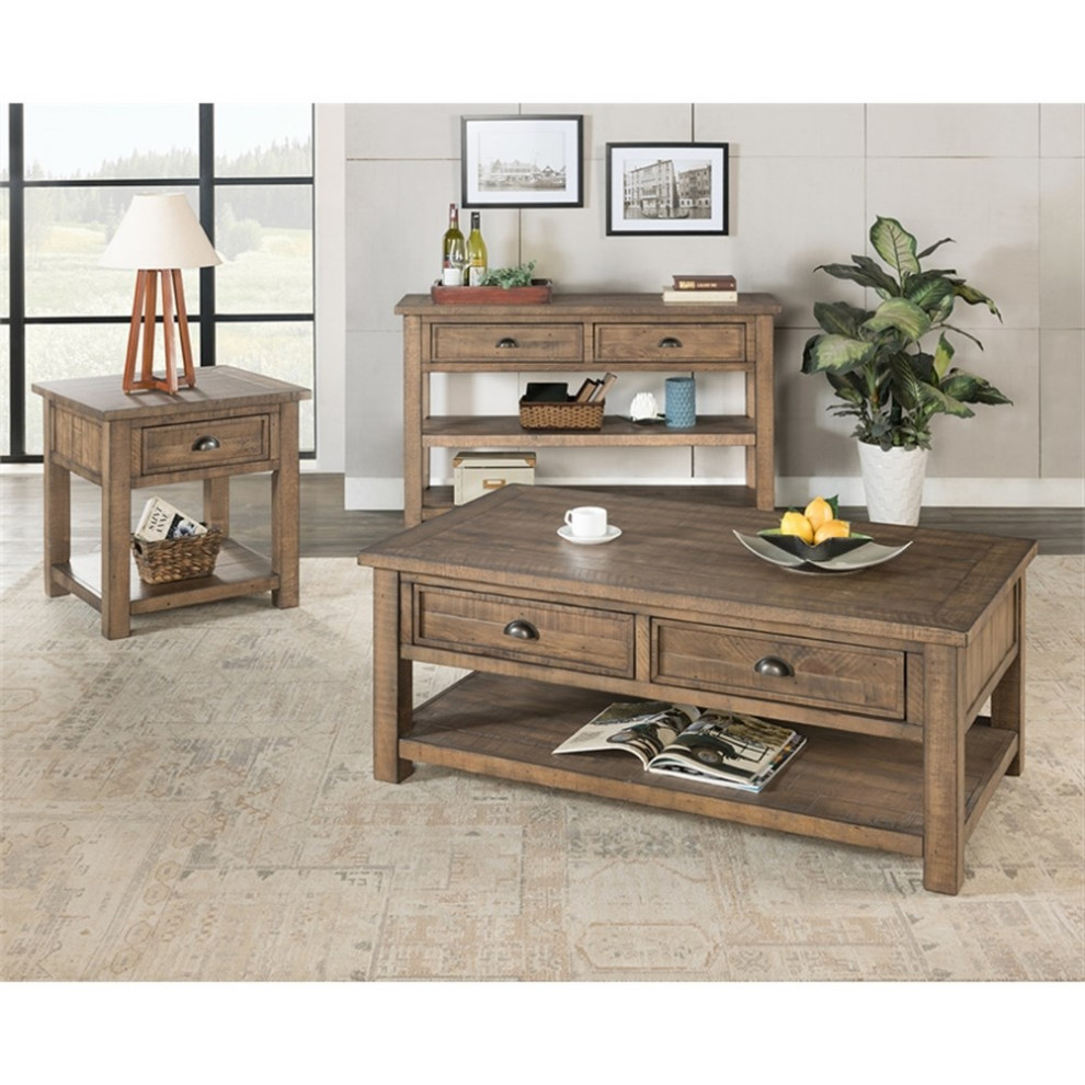 Monterey Solid Wood End Table   Farmhouse   Side Tables And End Tables   by Homesquare  Houzz