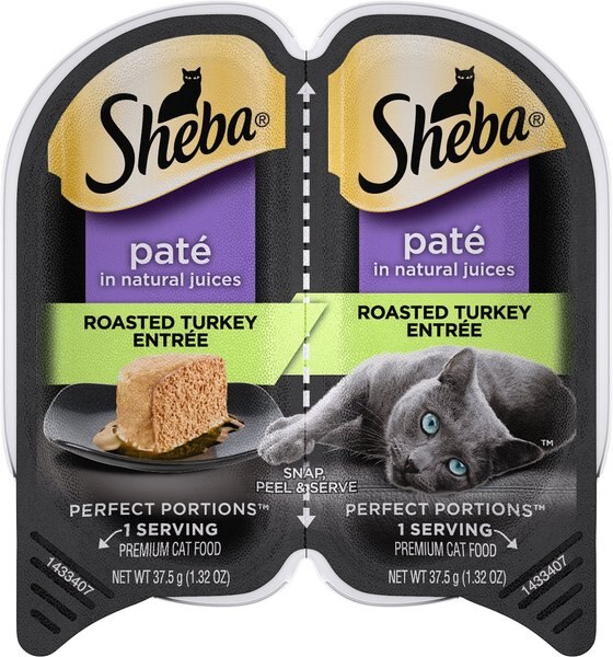 Sheba Perfect Portions Grain-Free Roasted Turkey Entree Cat Food Trays