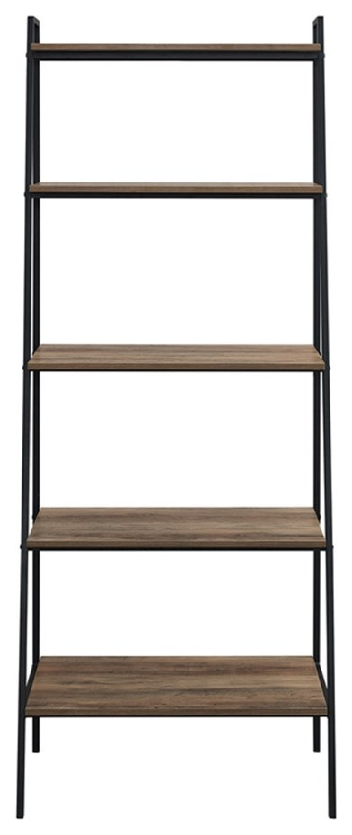 Pemberly Row 72 quotModern Ladder Bookcase in Reclaimed Barnwood   Industrial   Bookcases   by Homesquare  Houzz