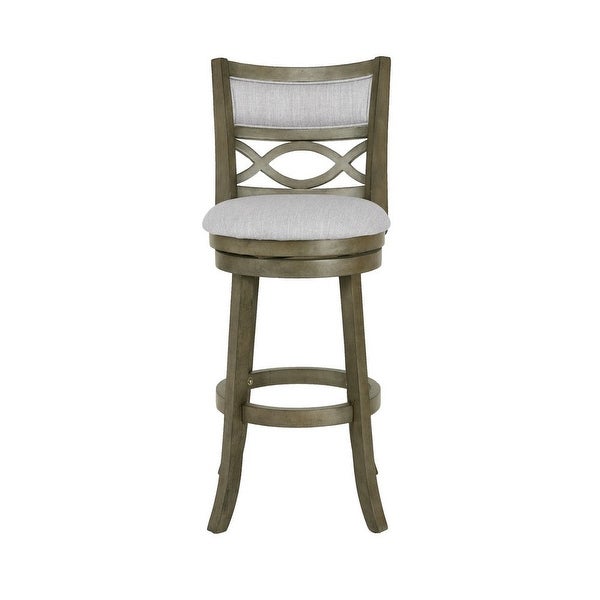 29 Inch Modern Barstool， Curved Geometric Design Backrest， Swiveling Seat - 44 H x18.38 W x 18.25 L Inches