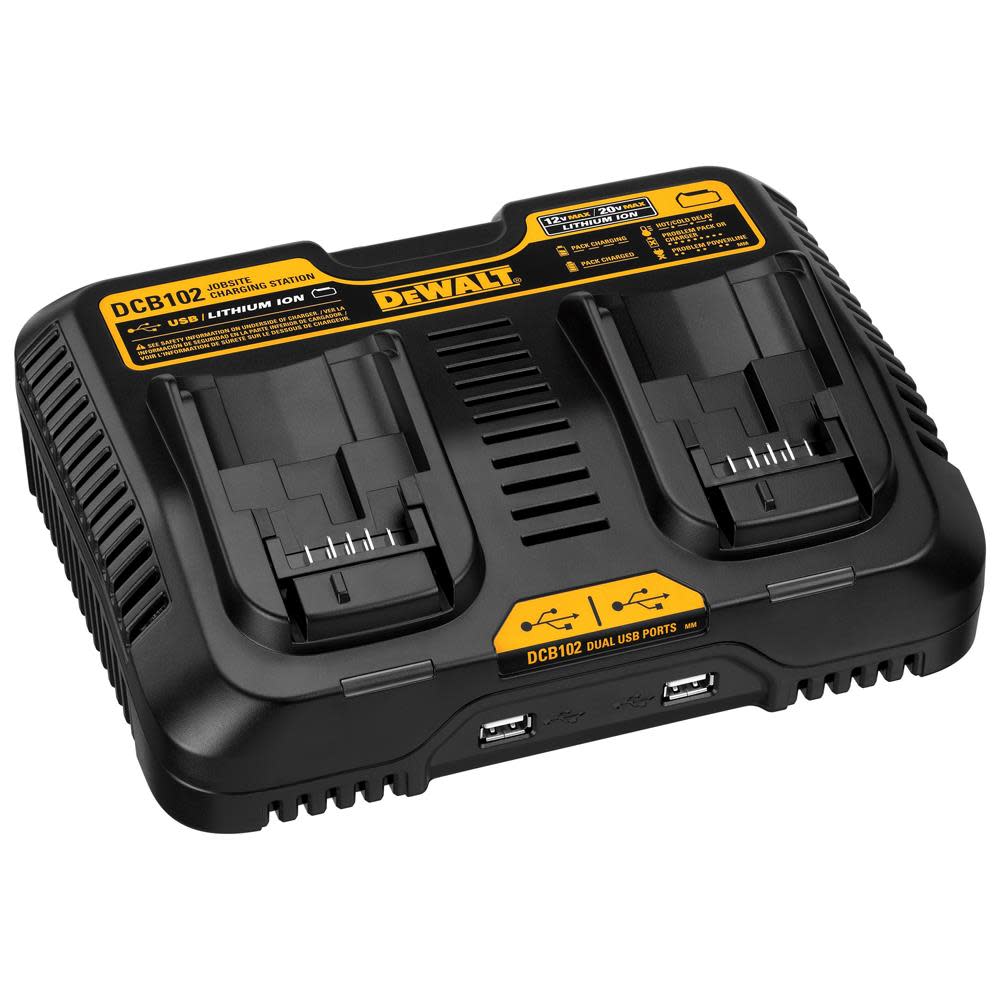 DEWALT 12-20V MAX DUAL PORT FAST CHARGER DCB102 from DEWALT