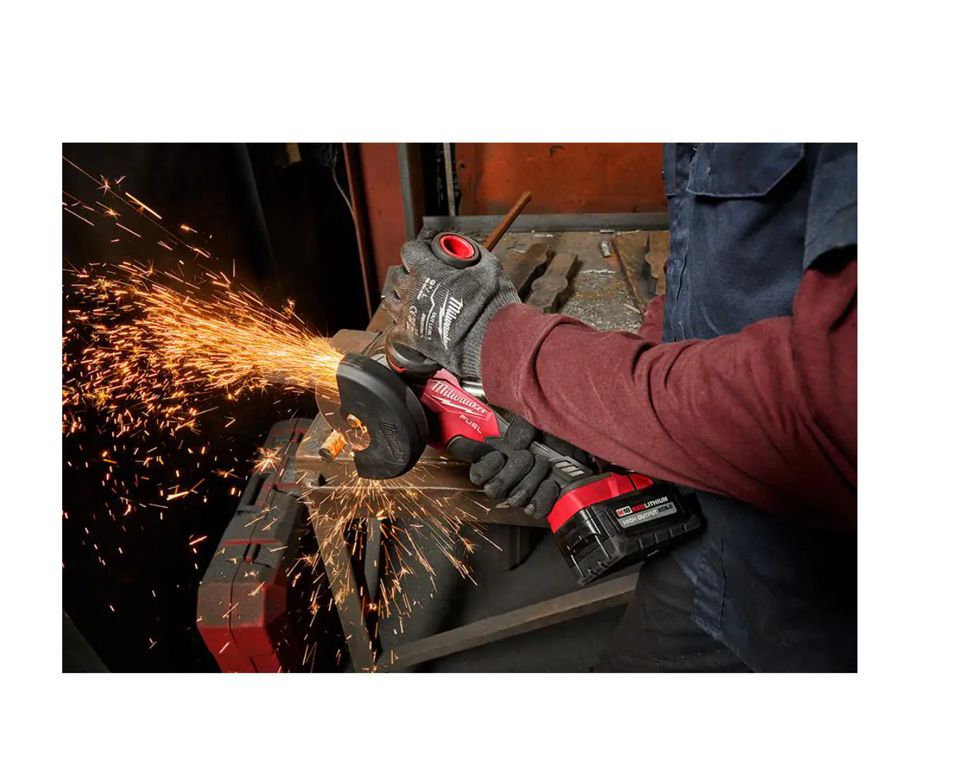 Milwaukee 2962-20-2880-20 M18 FUEL Gen-2 18V Lithium-Ion Brushless Cordless Mid Torque 1/2 in. Impact Wrench with Friction Ring with Grinder