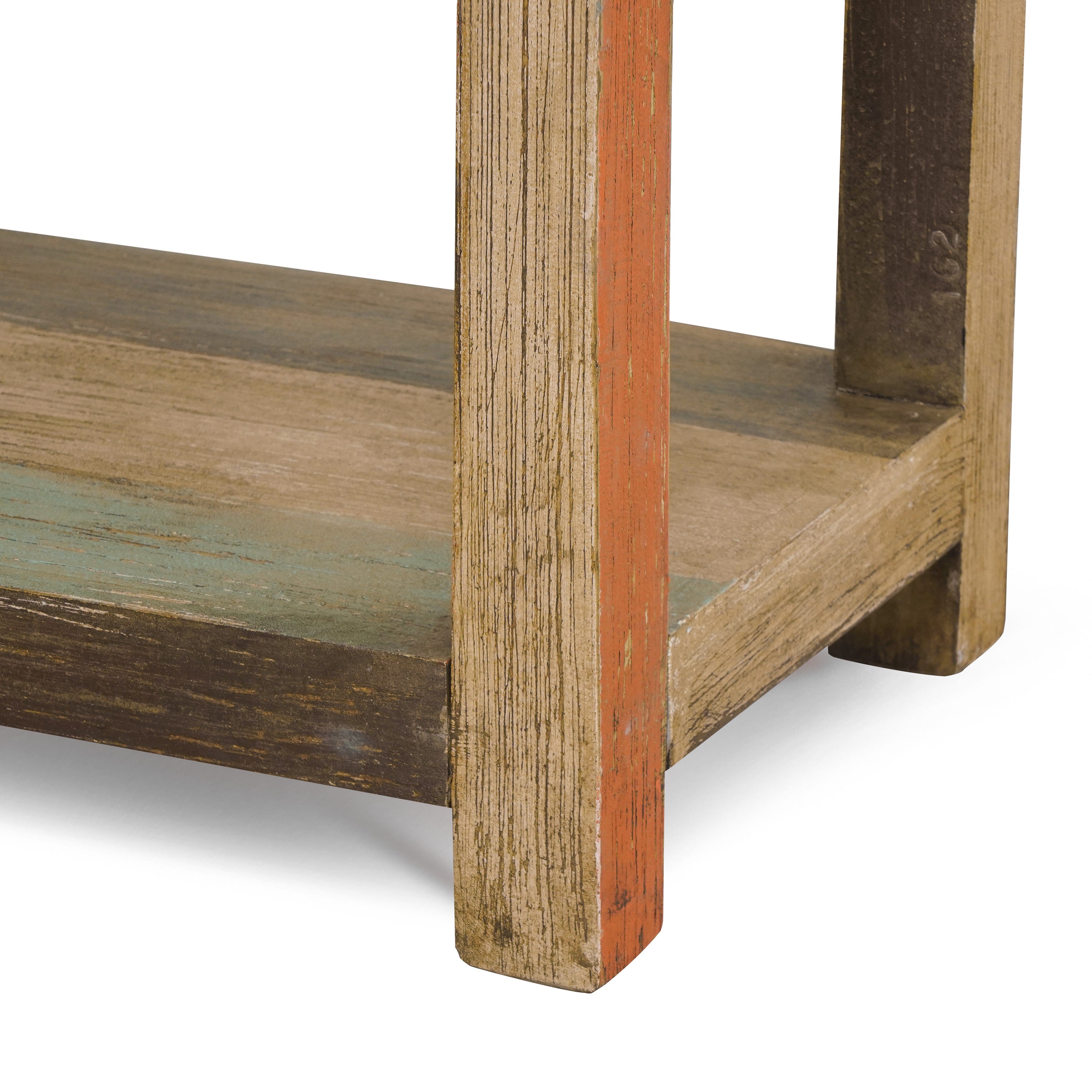 Tracey Handmade Distressed Mango Wood Console Table, Multicolored