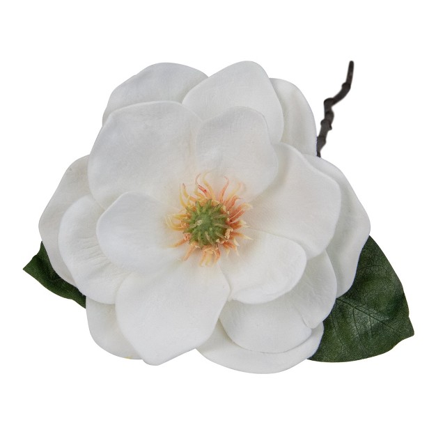 White And Green Artificial Magnolia Christmas Stem Decor