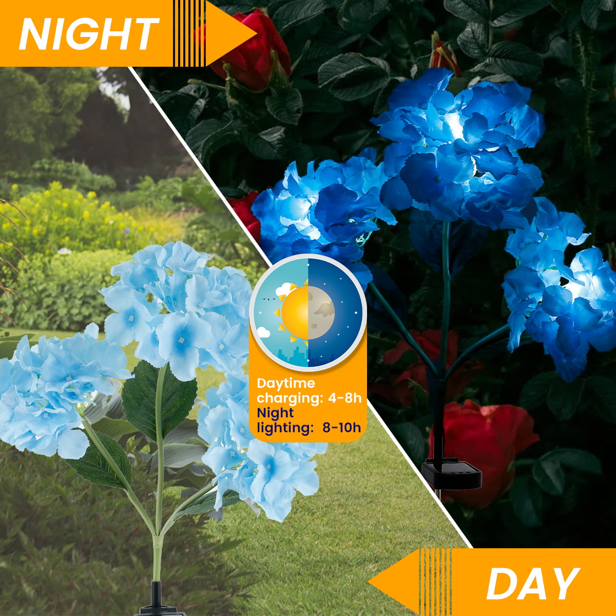 Willstar Solar Lights Outdoor Decorative，Hydrangea Solar Garden Lights with 3 Hydrangea Flowers，Waterproof Solar Flowers Stake Lights for Patio Pathway Lawn Party Wedding