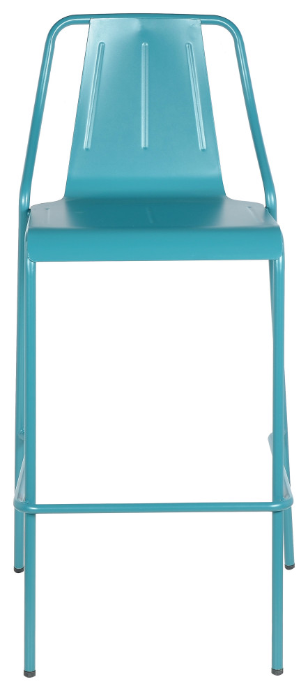 Corrissa Patio Bar Stool in Frosted Teal (Set of 4)   Contemporary   Outdoor Bar Stools And Counter Stools   by Taiga Furnishings  Houzz