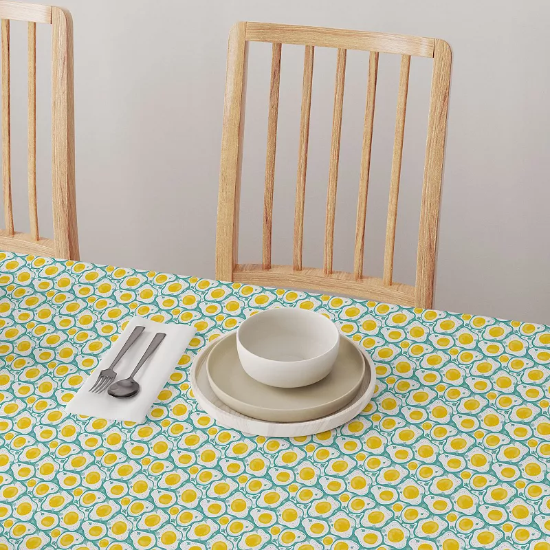 Square Tablecloth， 100% Cotton， 60x60， Brunch Time Eggs