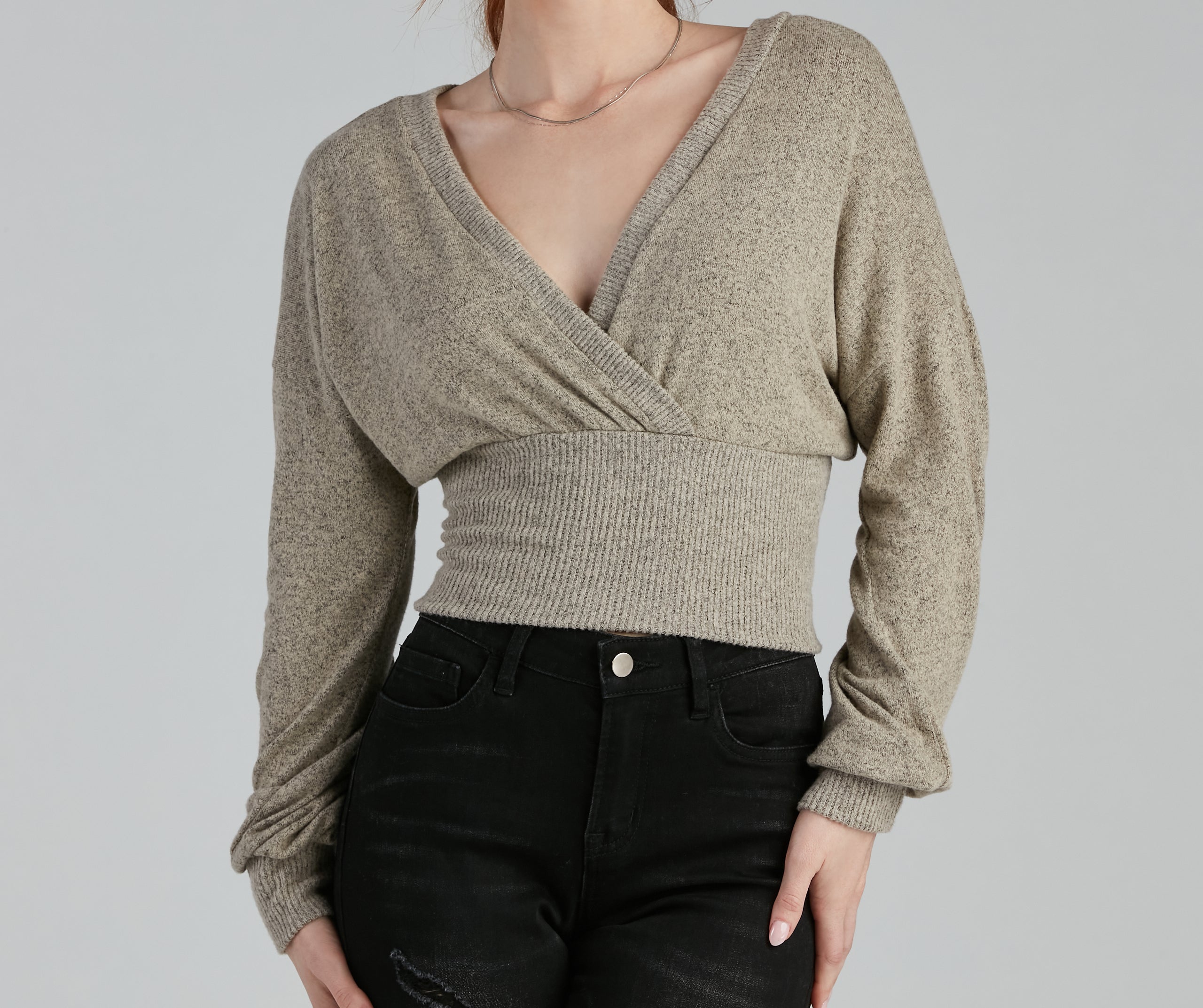 Effortless Perfection Surplice Sweater