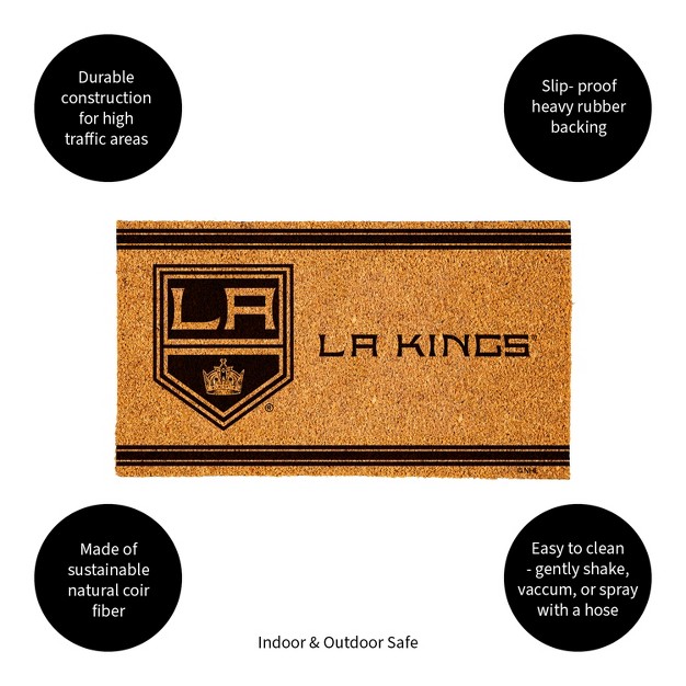 Evergreen Los Angeles Kings Logo Natural Coir 28 X 16 Inches Indoor Outdoor Doormat