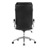 Modern Comfort Verismo Bonded Leather High-Back Executive Chair， Black/Chrome， BIFMA Certified