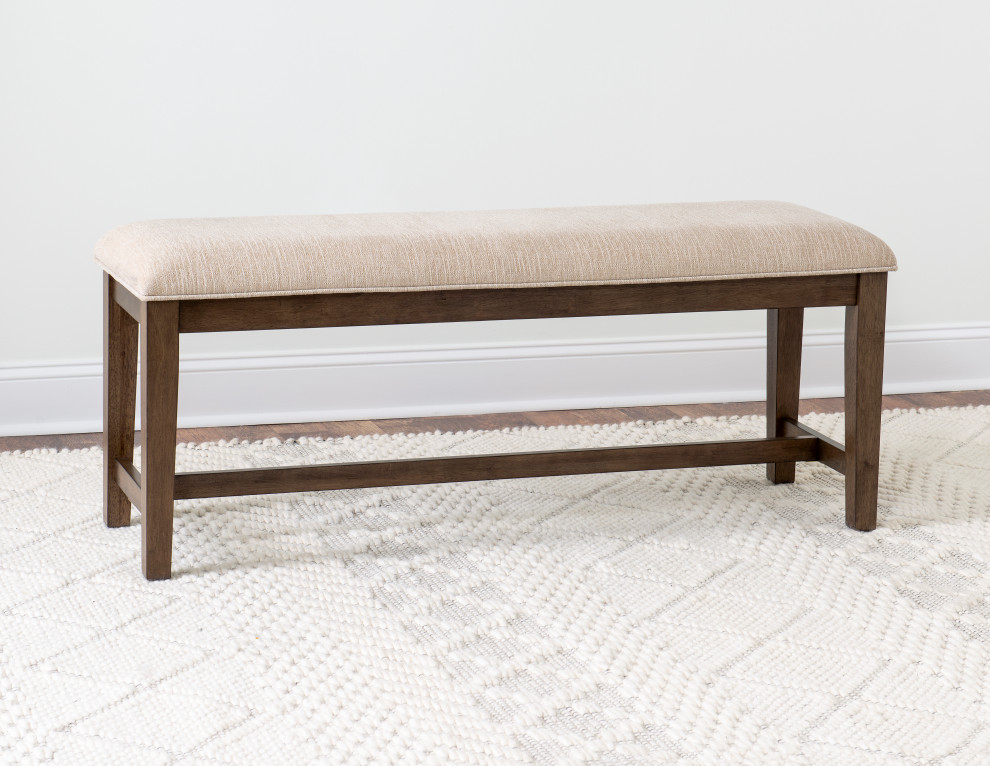 Bluffton Heights Brown Transitional Bench   Transitional   Upholstered Benches   by Legacy Classic  Houzz