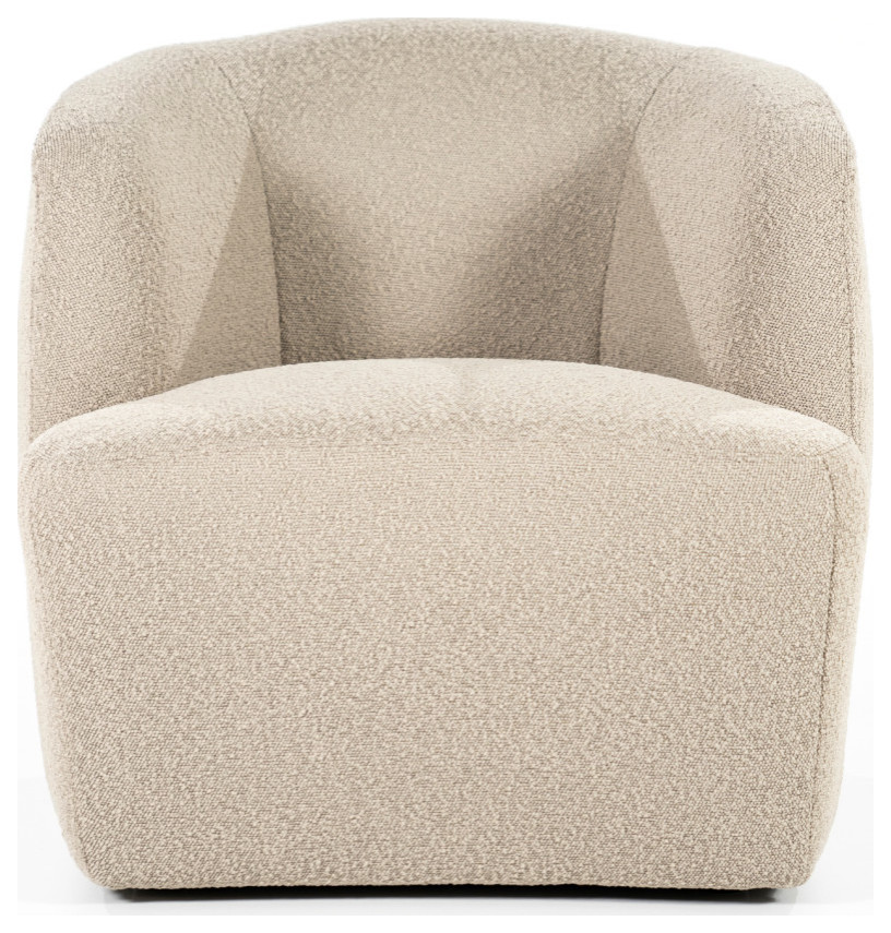 Taupe Upholstered Barrel Chair  Eleonora Charlotte   Contemporary   Armchairs And Accent Chairs   by Luxury Furnitures  Houzz