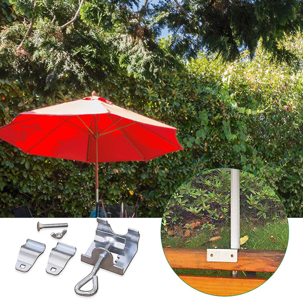 Sun Umbrella Holder Fixer Balcony Rain Umbrella Holder Clamp Sun Umbrella Holder For Balcony Garden Silver