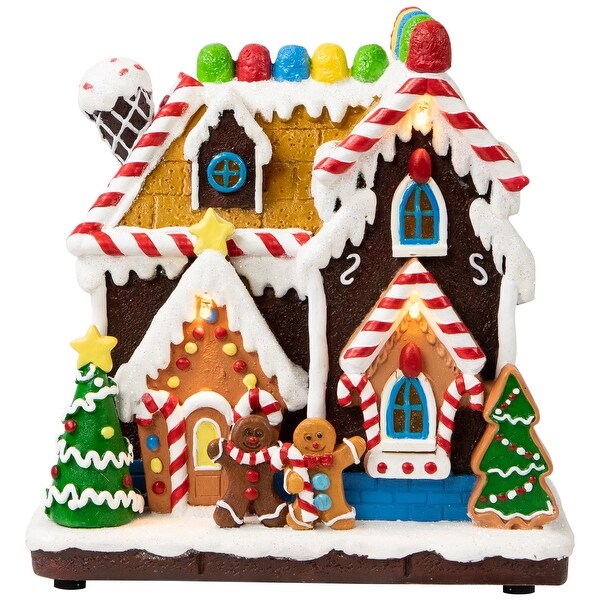 7 LED Lighted Gingerbread Christmas Candy House Village Display