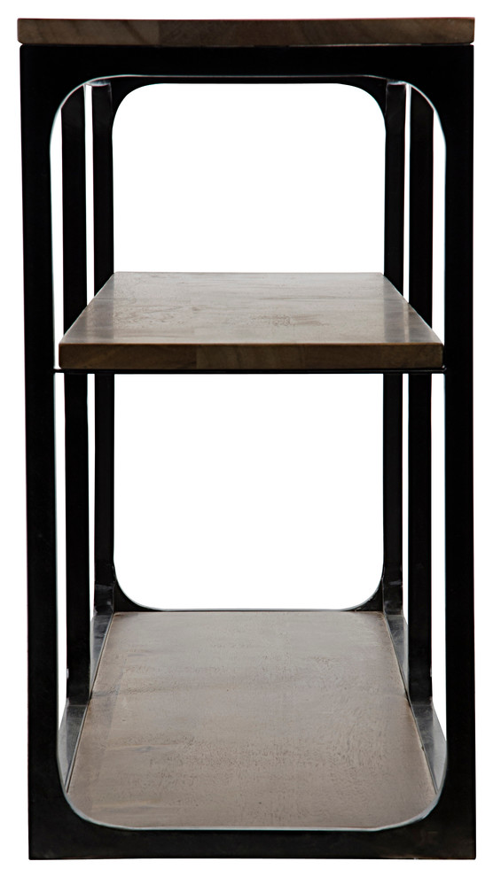 Novie Console  Large  Dark Walnut  Walnut and Metal   Industrial   Console Tables   by GwG Outlet  Houzz