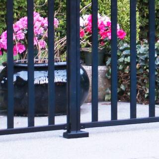 PEAK AquatinePLUS 2 in. x 3 in. x 5 in. Black Aluminum Pool Fence Picket Bracket Kit 57901