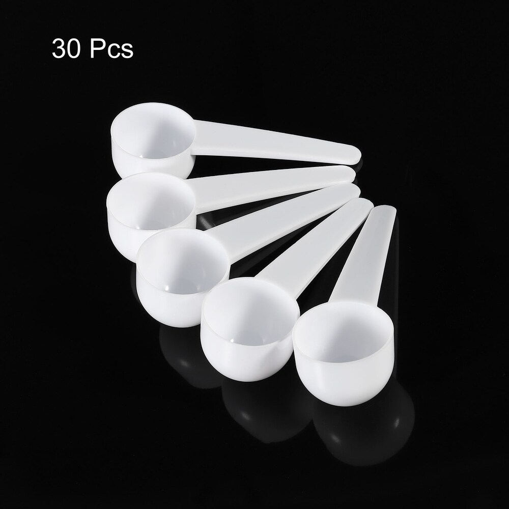 Micro Spoons 10 Gram Measuring Scoop Round Bottom Mini Spoon 30Pcs   White