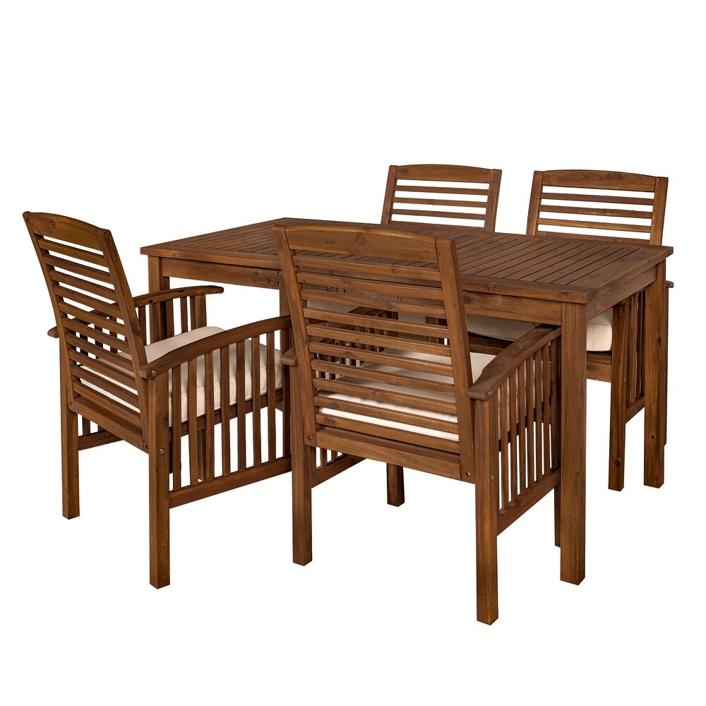 Middlebrook Surfside 5 piece Acacia Wood Outdoor Dining Set   60 x 34 x 30h