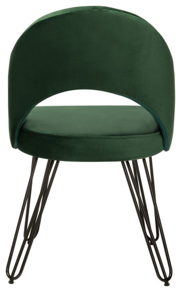 George Velvet Retro Side Chair Malachite Green/ Black Set 2   Modern   Armchairs And Accent Chairs   by Virgil Stanis Design  Houzz