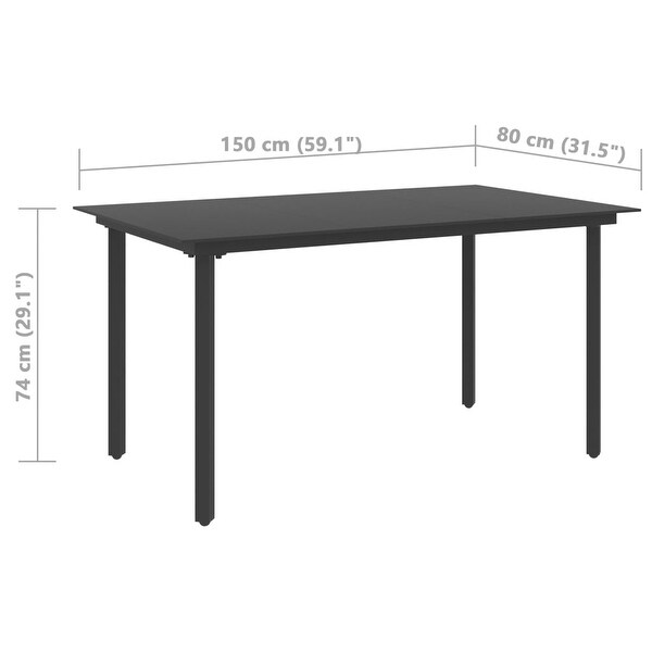 vidaXL Patio Dining Table Black 59.1