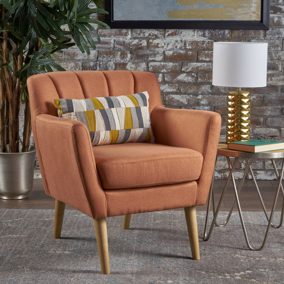 GDF Studio Madelyn Mid Century Modern Fabric Club Chair   Midcentury   Armchairs And Accent Chairs   by GDFStudio  Houzz