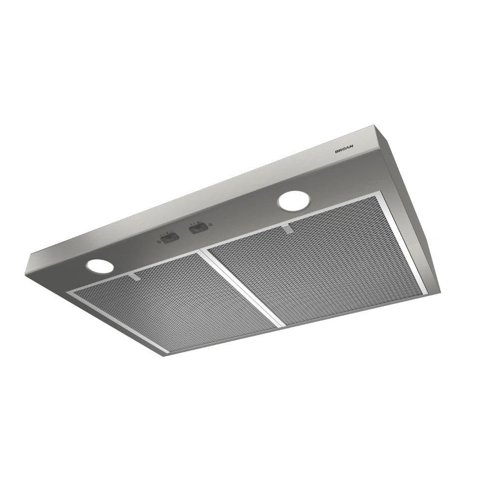 BroanNuTone Glacier BCSD 36 in 300 Max Blower CFM Convertible UnderCabinet Range Hood with Easy Install System in Stainless Steel