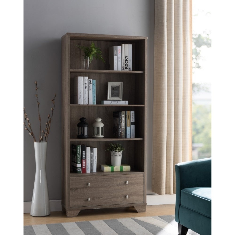 Wooden Display Cabinet， Dark taupe Brown