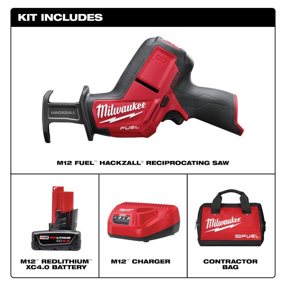 MW M12 FUEL 12V Lithium-Ion Brushless Cordless HACKZALL Reciprocating Saw Kit WM12 Oscillating Multi-Tool Kit 2520-21XC-2526-21XC