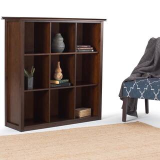 Simpli Home Artisan Solid Wood 45 in. x 43 in. Transitional 9 Cube Bookcase and Storage Unit in Russet Brown AXCRART21-RUS