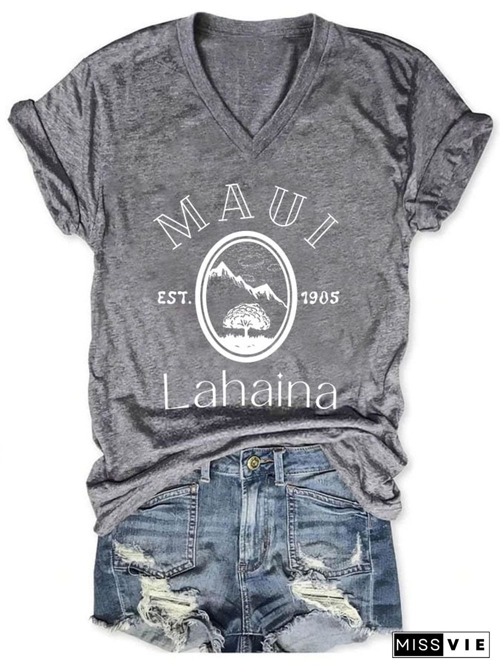 Women's Lahaina Maui Est 1802 aloha forever Casual T-Shirt