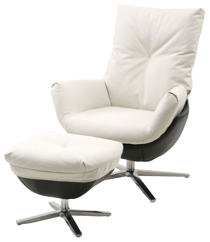 Rio Modern Two Toned Swivel Chair  ampOttoman Set   Contemporary   Armchairs And Accent Chairs   by World Source Design LLC  Houzz