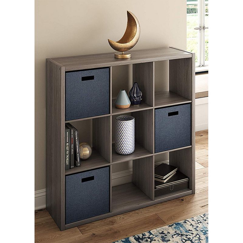 ClosetMaid Decorative Bookcase Open Back 9-Cube Storage Organizer， Graphite Gray