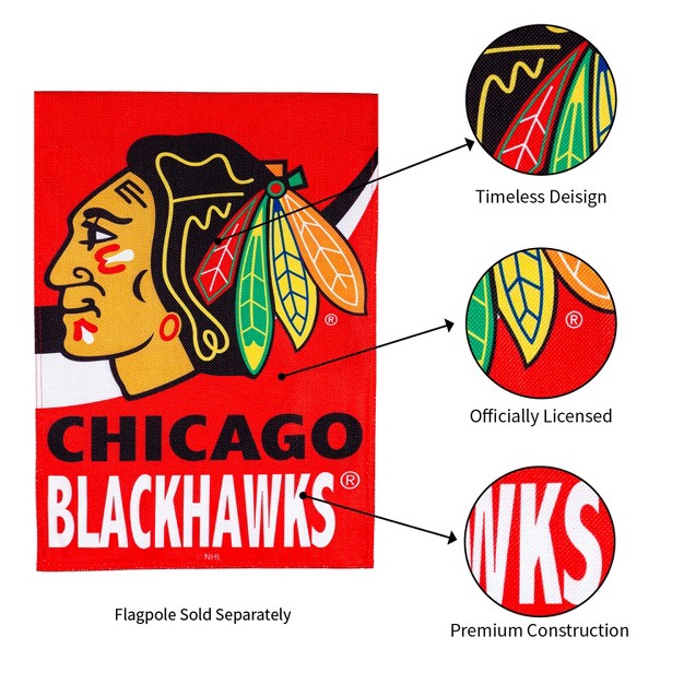 Evergreen Flag Ds New Burlap Garden Chicago Blackhawks