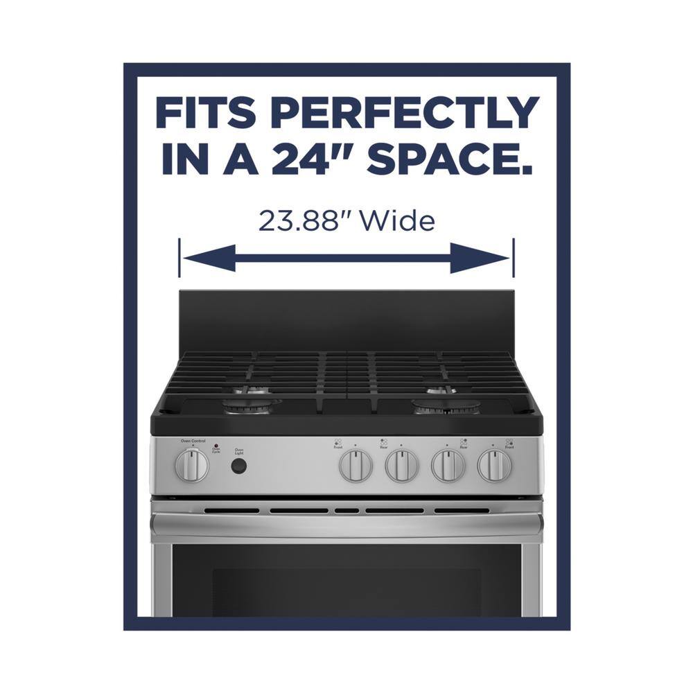 GE 24 in. 2.9 cu ft. Freestanding Gas Range in Stainless Steel JGAS640RMSS