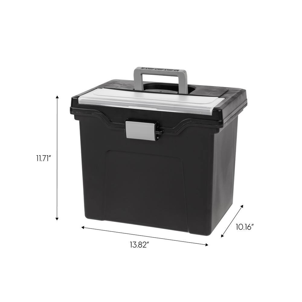 IRIS 24 Qt. Portable Letter Size File Storage Box in Black 110977