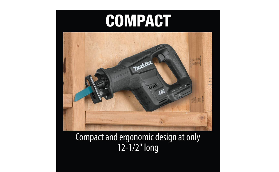 Makita XRJ07ZB 18-Volt LXT Sub-Compact Lithium-Ion Brushless Cordless Reciprocating Saw (Tool-Only)