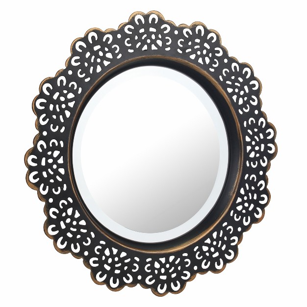 Floral Metal Lace Wall Mirror Brass Stonebriar Collection