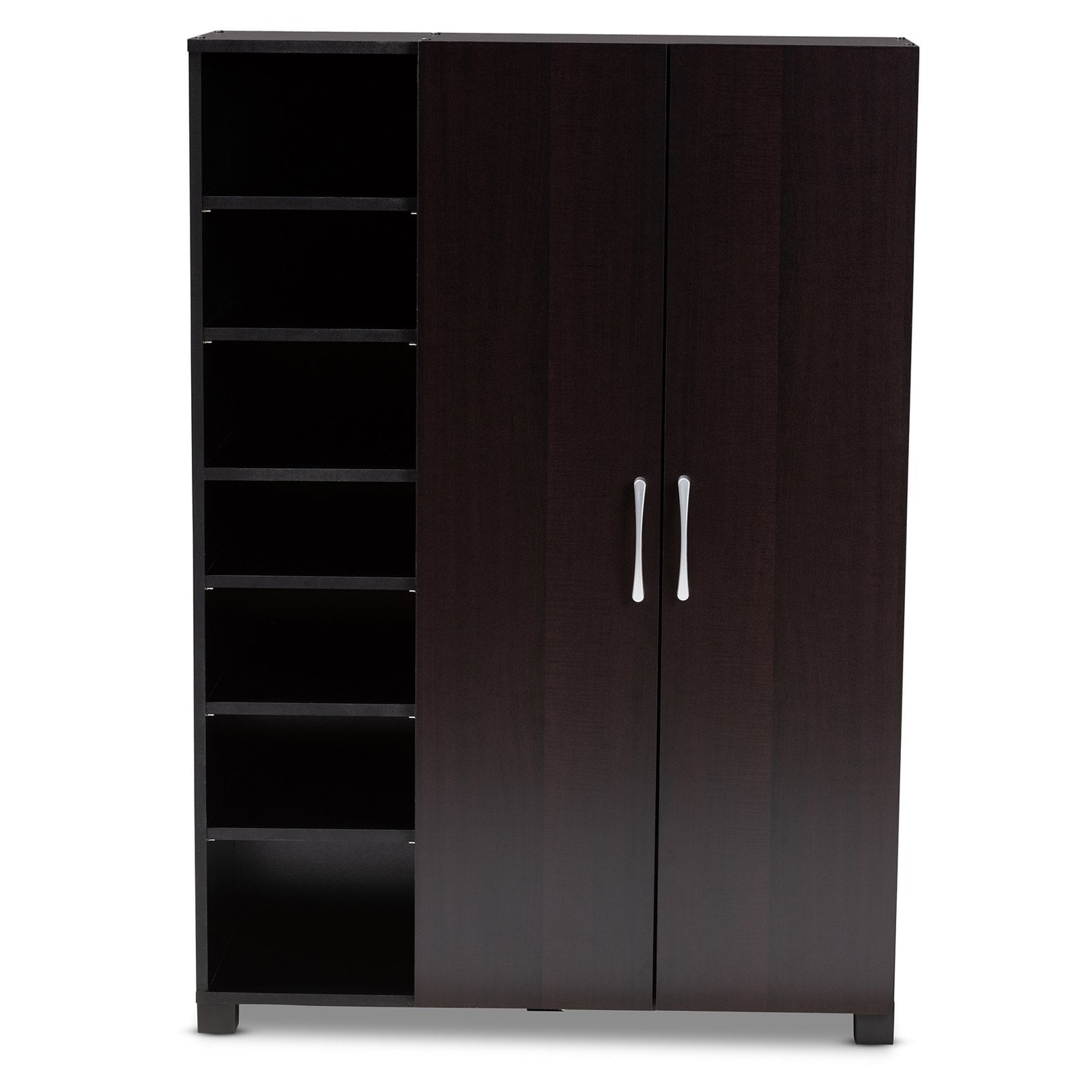 Baxton Studio Marine 2 Door Entryway Shoe Storage Cabinet with Open Shelves