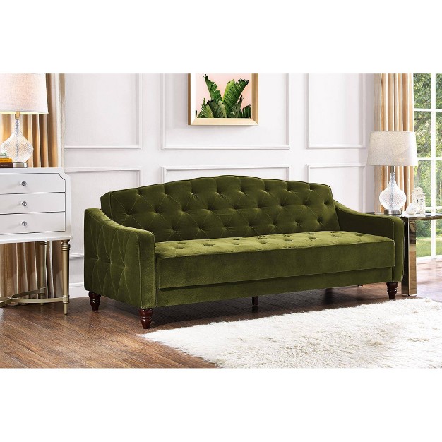 Traditional Tufted Convertible Sofa Novogratz