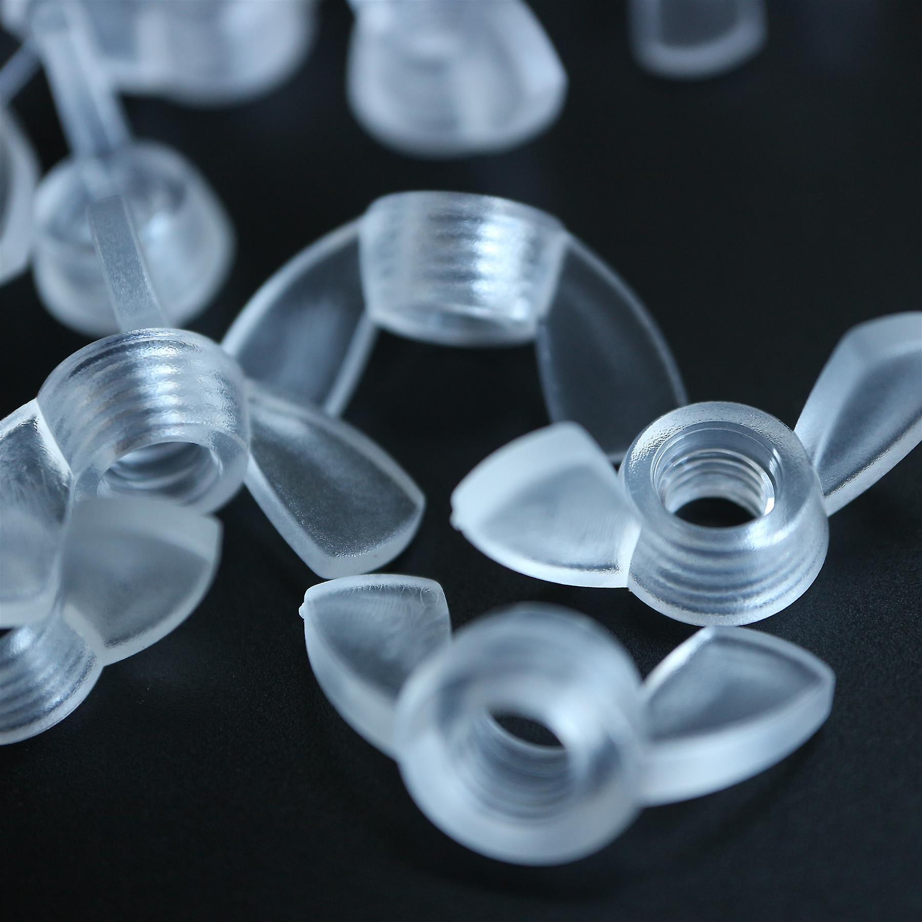 20x  Clear， Plastic， Acrylic M5 Butterfly， Wing Nuts