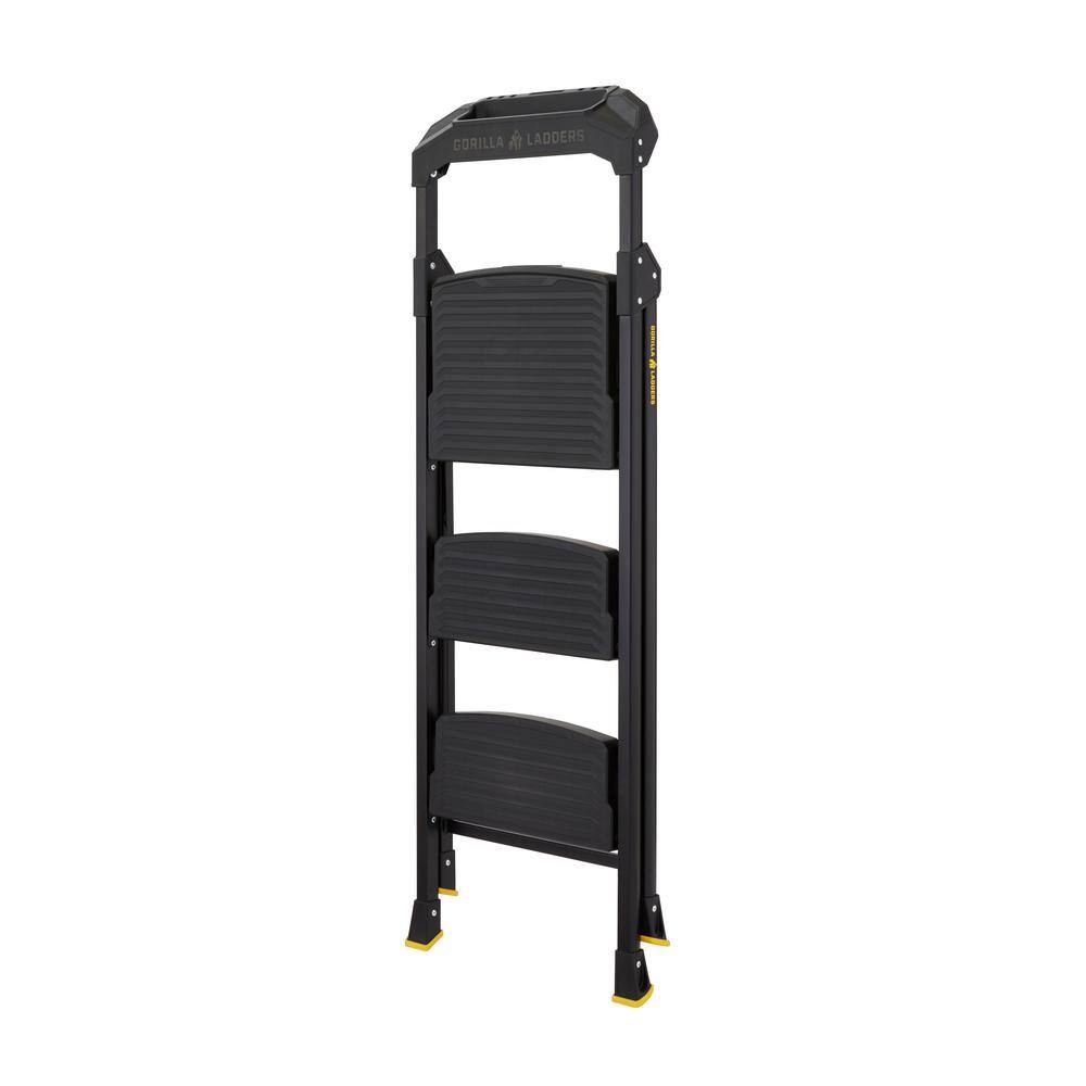 Gorilla Ladders 3-Step Pro-Grade Steel Step Stool 300 lbs. Load Capacity Type IA Duty Rating (9ft. Reach Height) GLHD-3