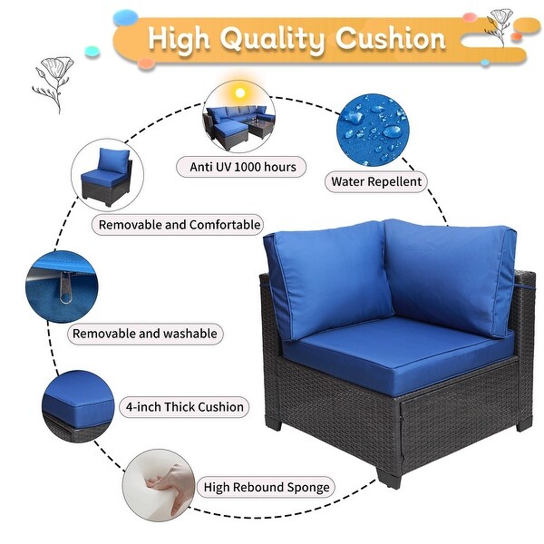 MM 7Piece PE Rattan Wicker Cushioned Sofa Sets