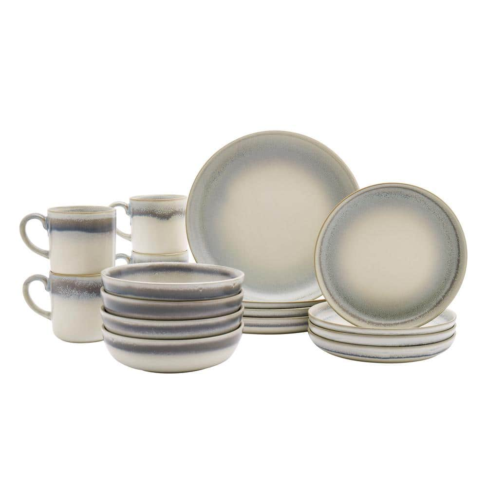 Tabletops Gallery 16-Piece Contemporary Ivory Stoneware Dinnerware Set (Service for 4) TTU-M6775-EC