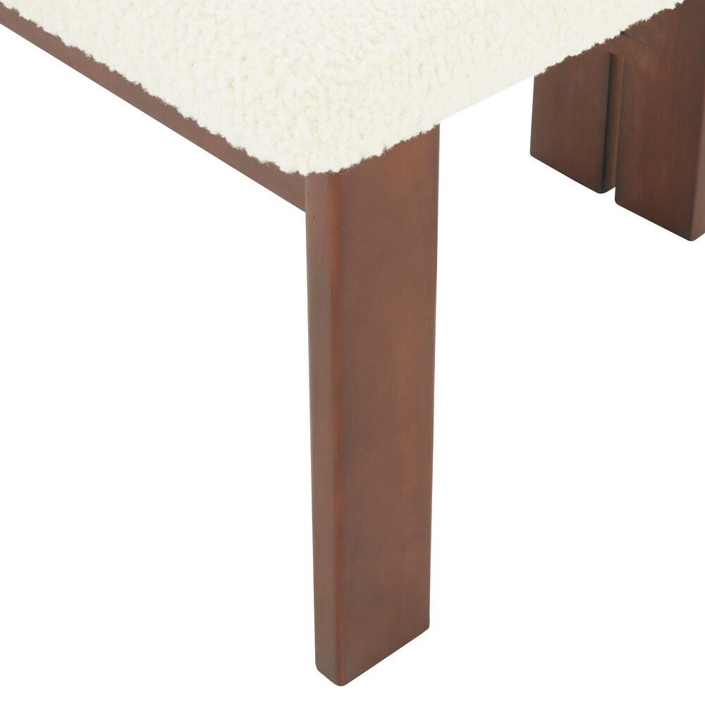 SAFAVIEH Couture Kat Faux Shearling Dining Chair   16 in. W x 20 in. D x 32 in. H