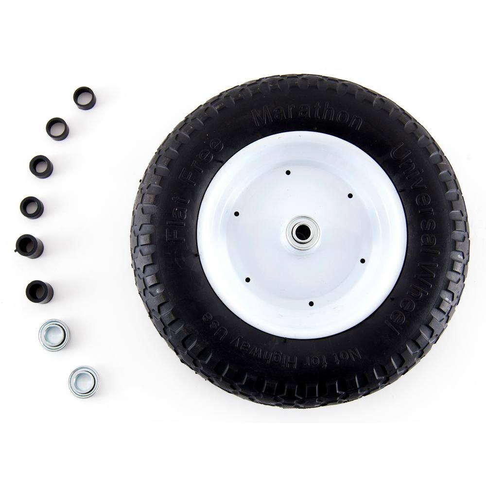 Marathon 14.5 in. Flat Free Universal Wheelbarrow Wheel 00270